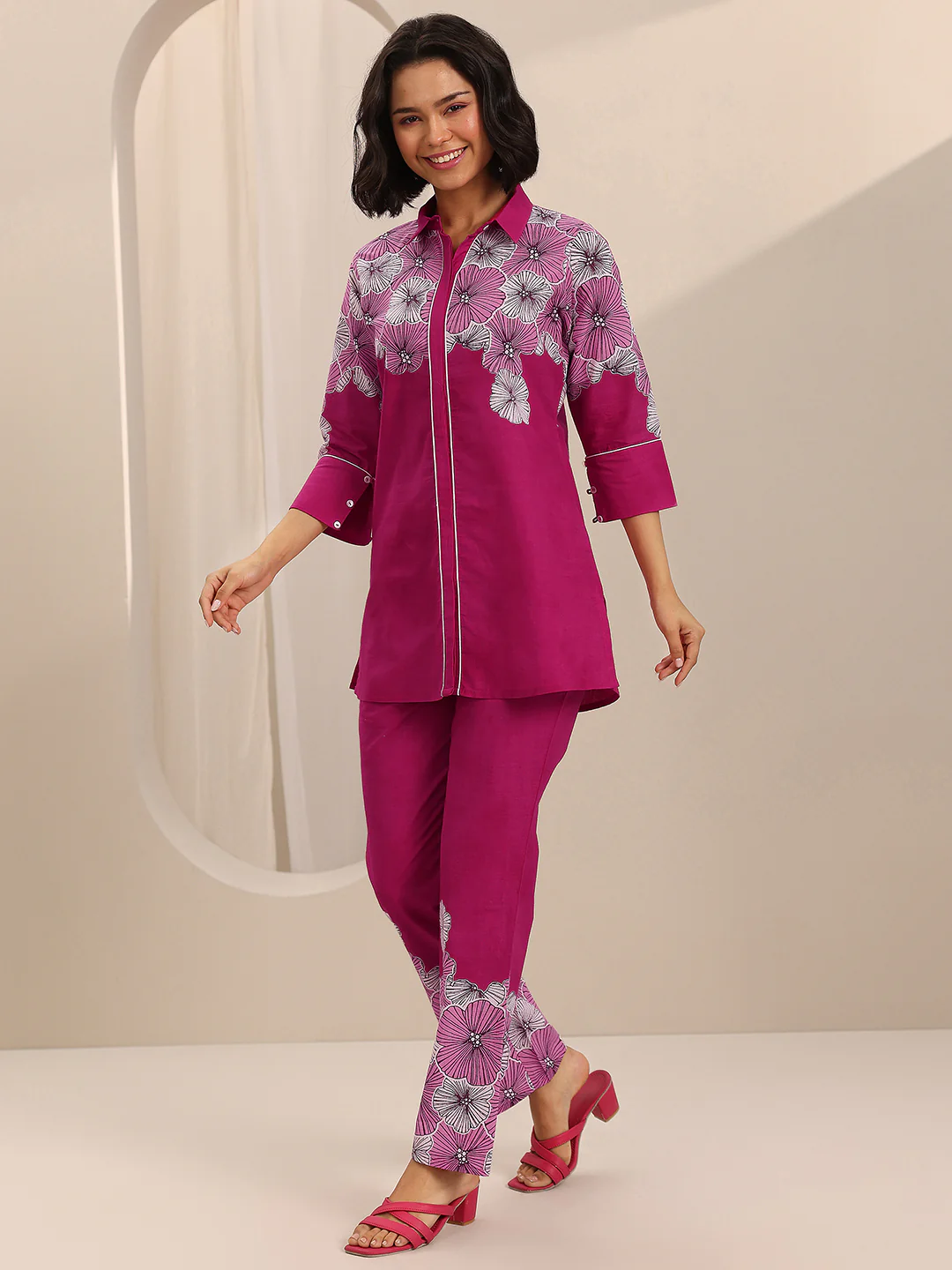 Pink Printed Cotton Co-Ord Sets