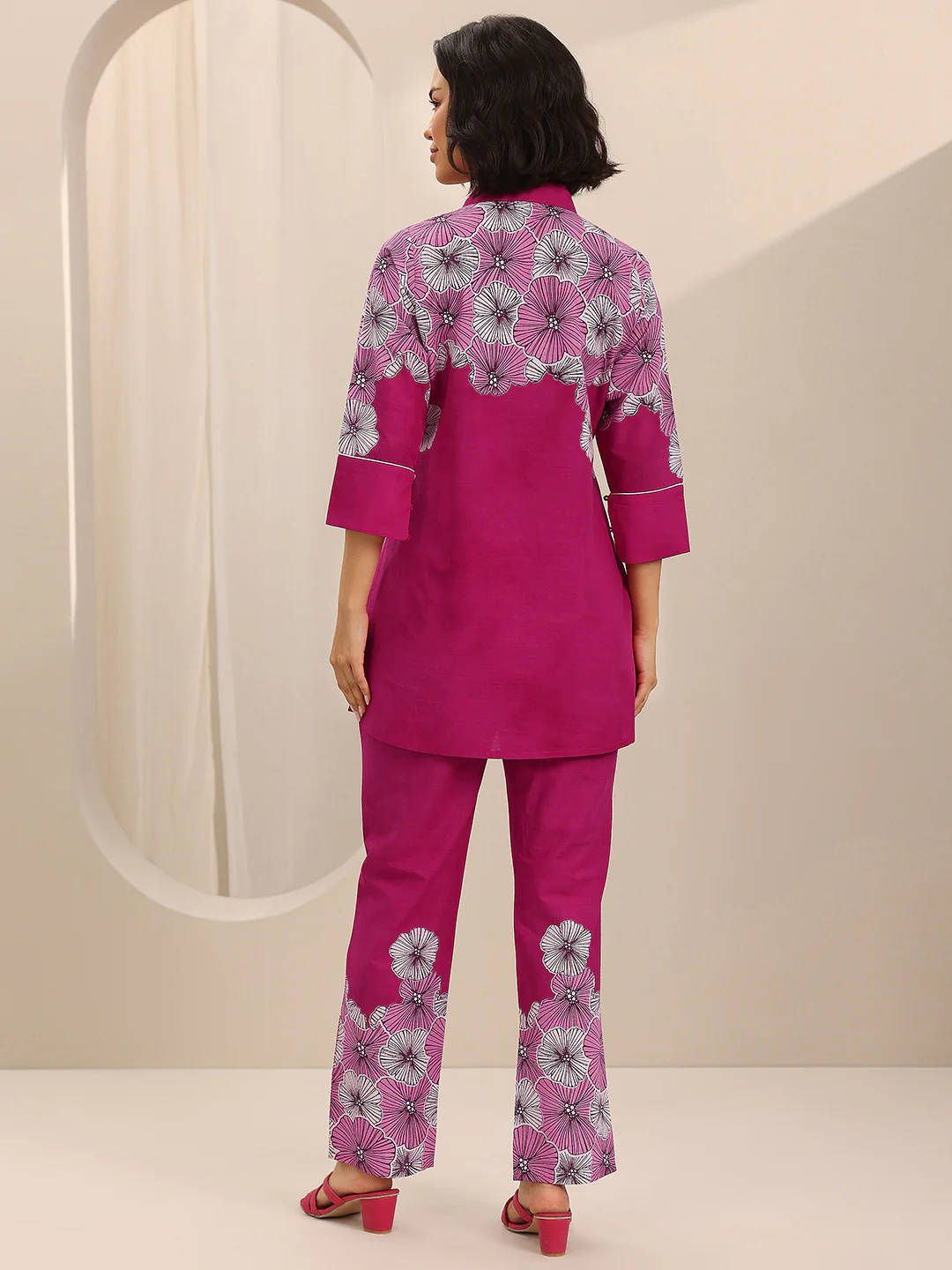 Pink Printed Cotton Co-Ord Sets - Image 3