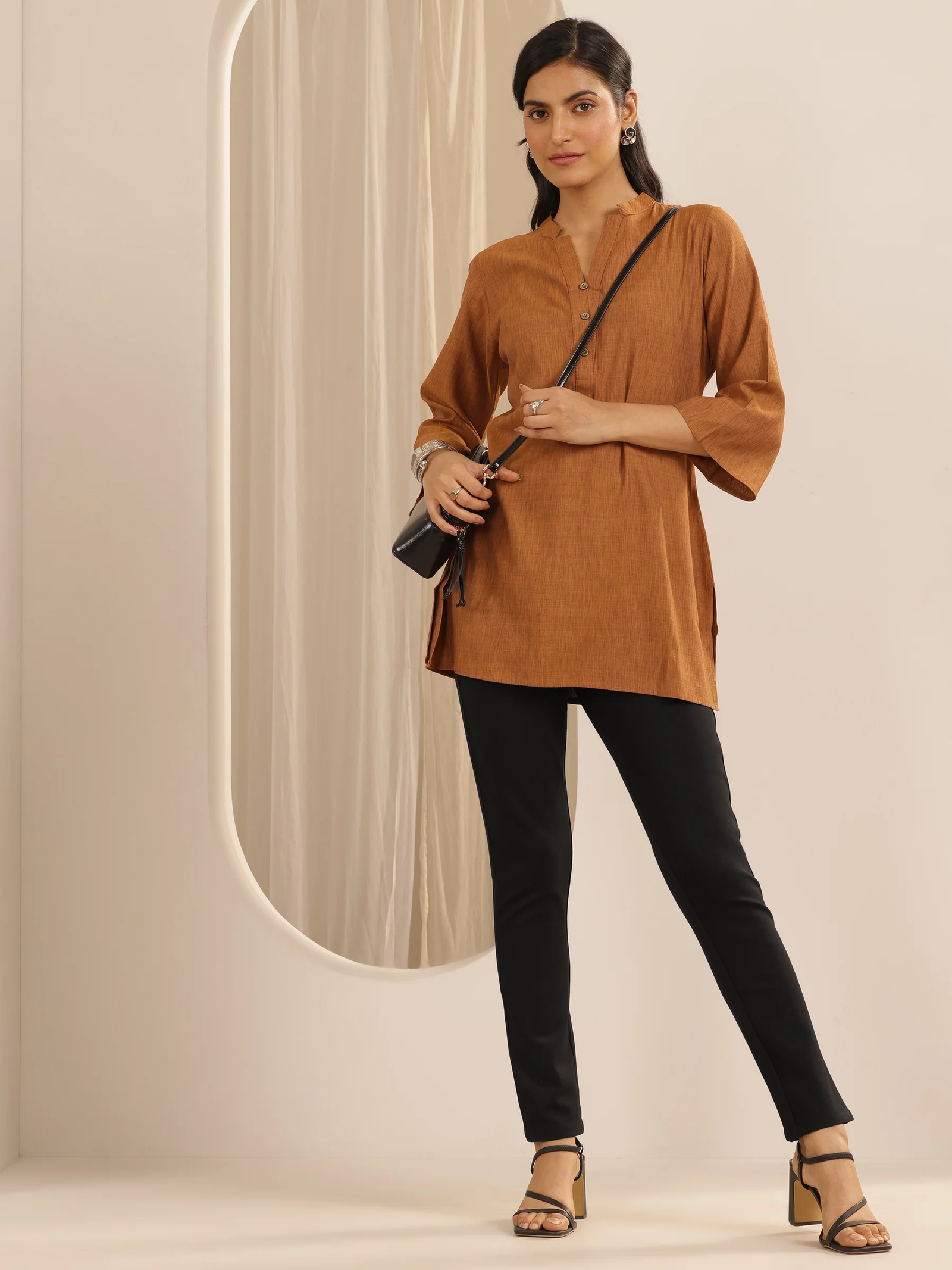 Black Solid Rayon Blend Jegging - Image 5