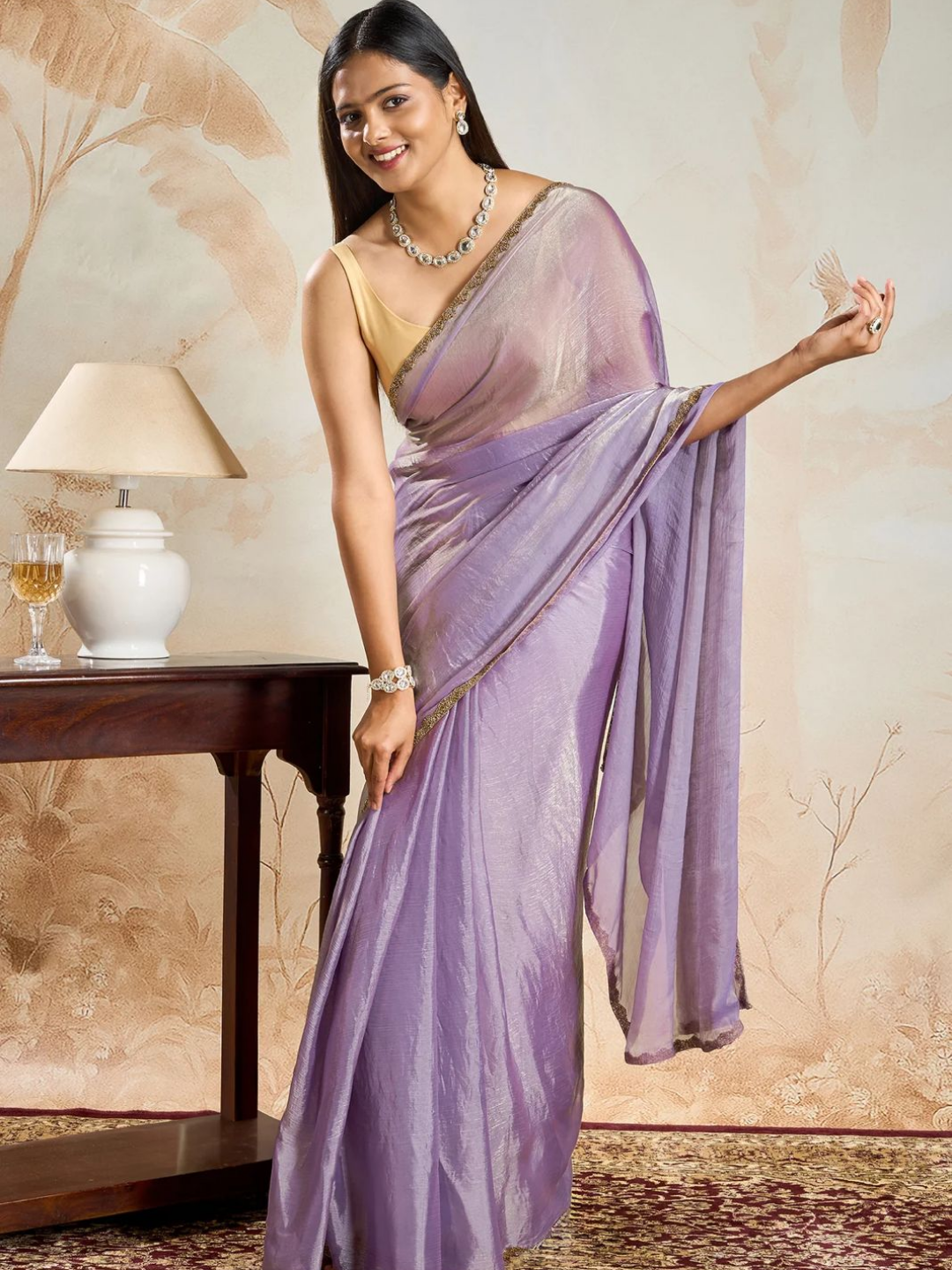 Lavender Luxe Silk Saree - Image 2