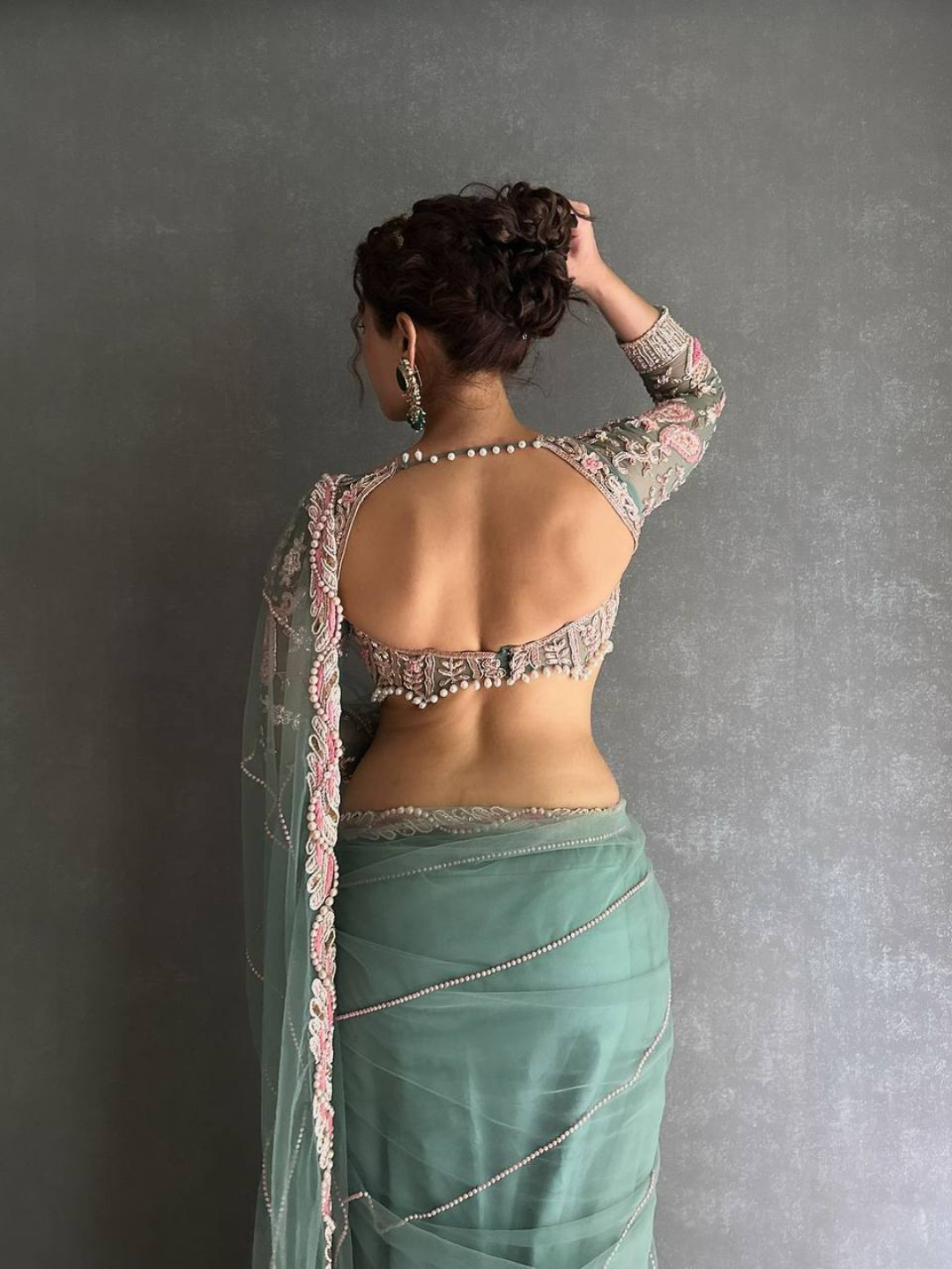 Sage Pearl Royale Saree - Image 3