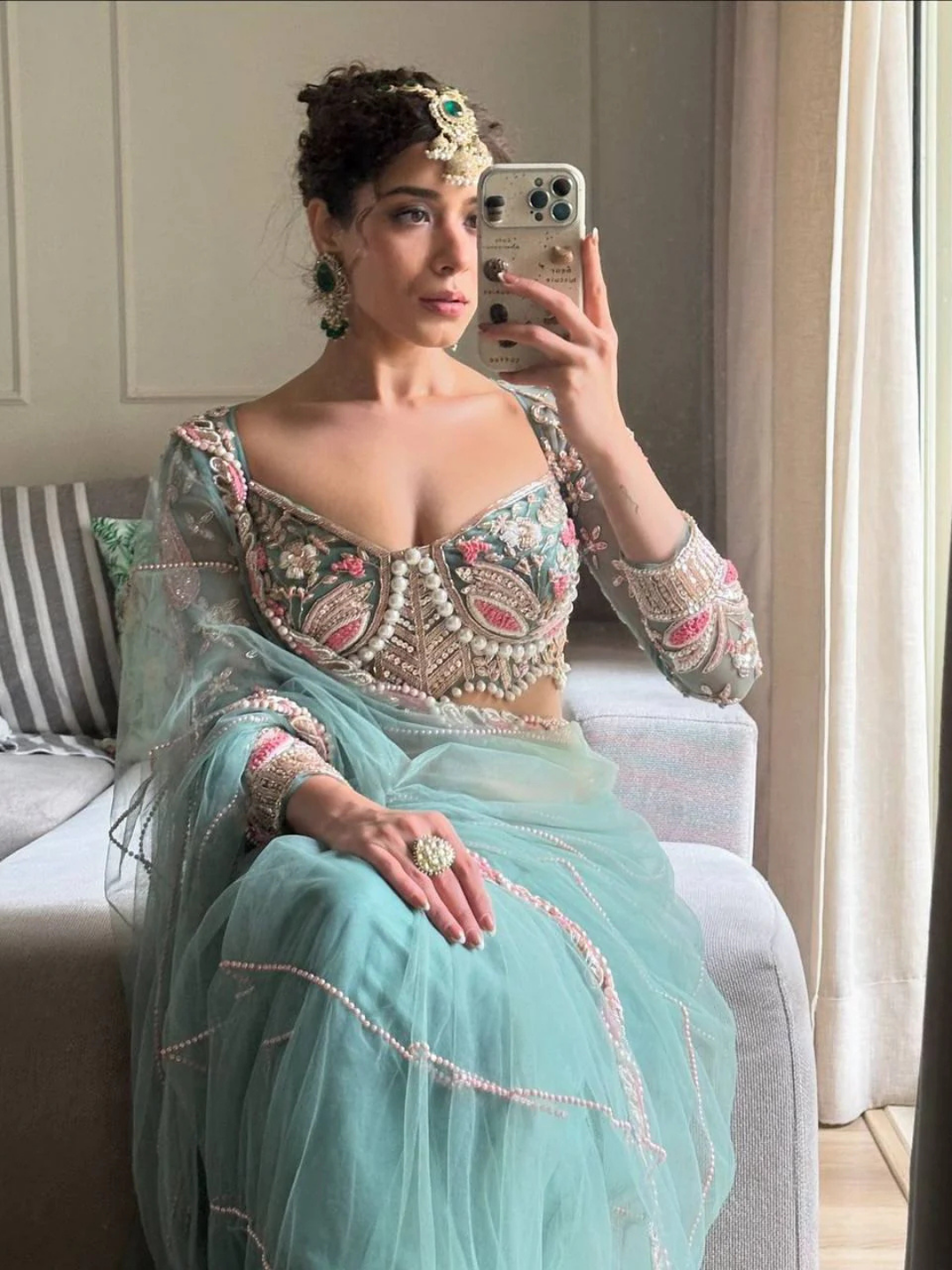 Sage Pearl Royale Saree - Image 2