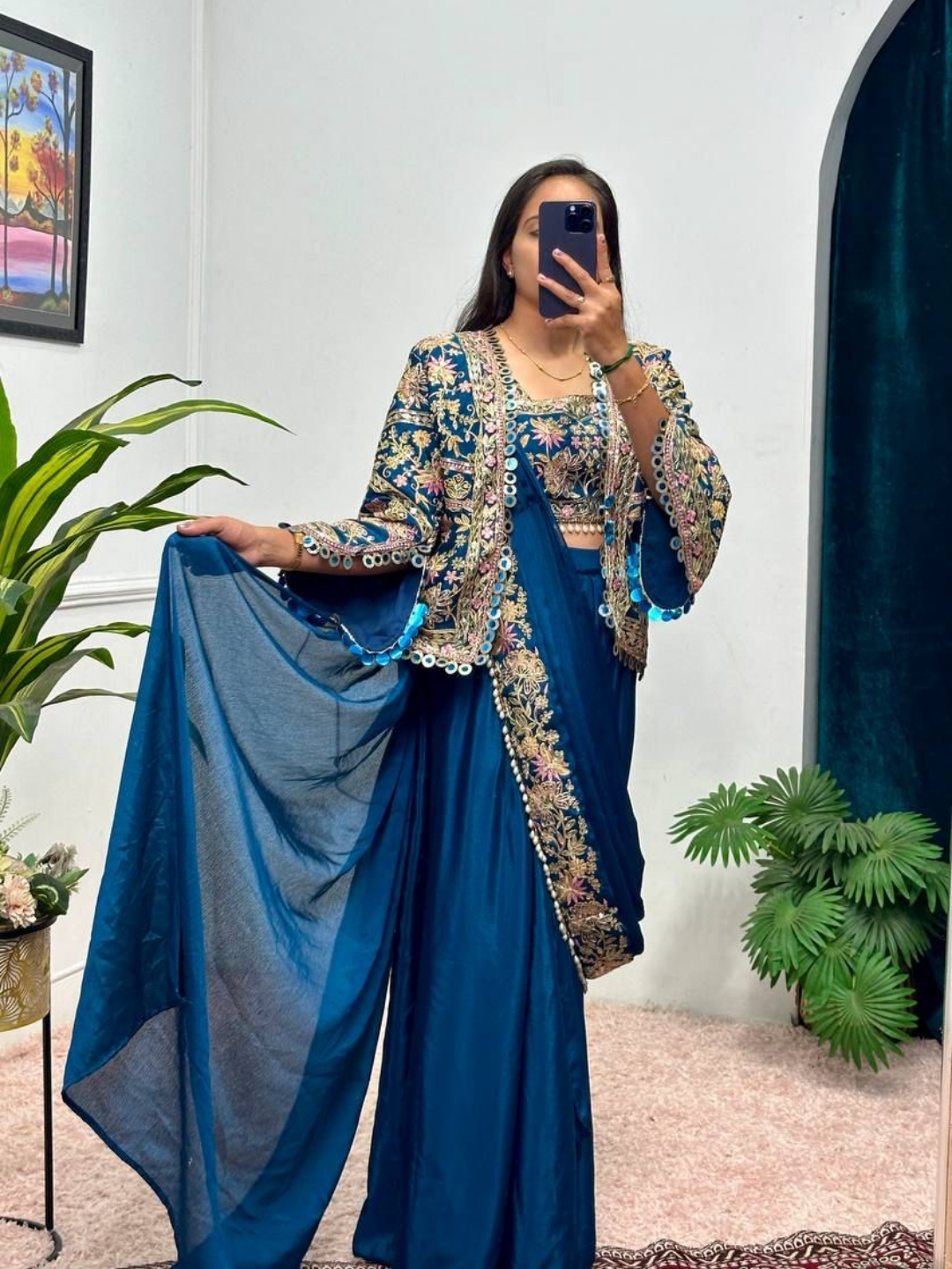 Boho Naari – Azure Royale Drape Set
