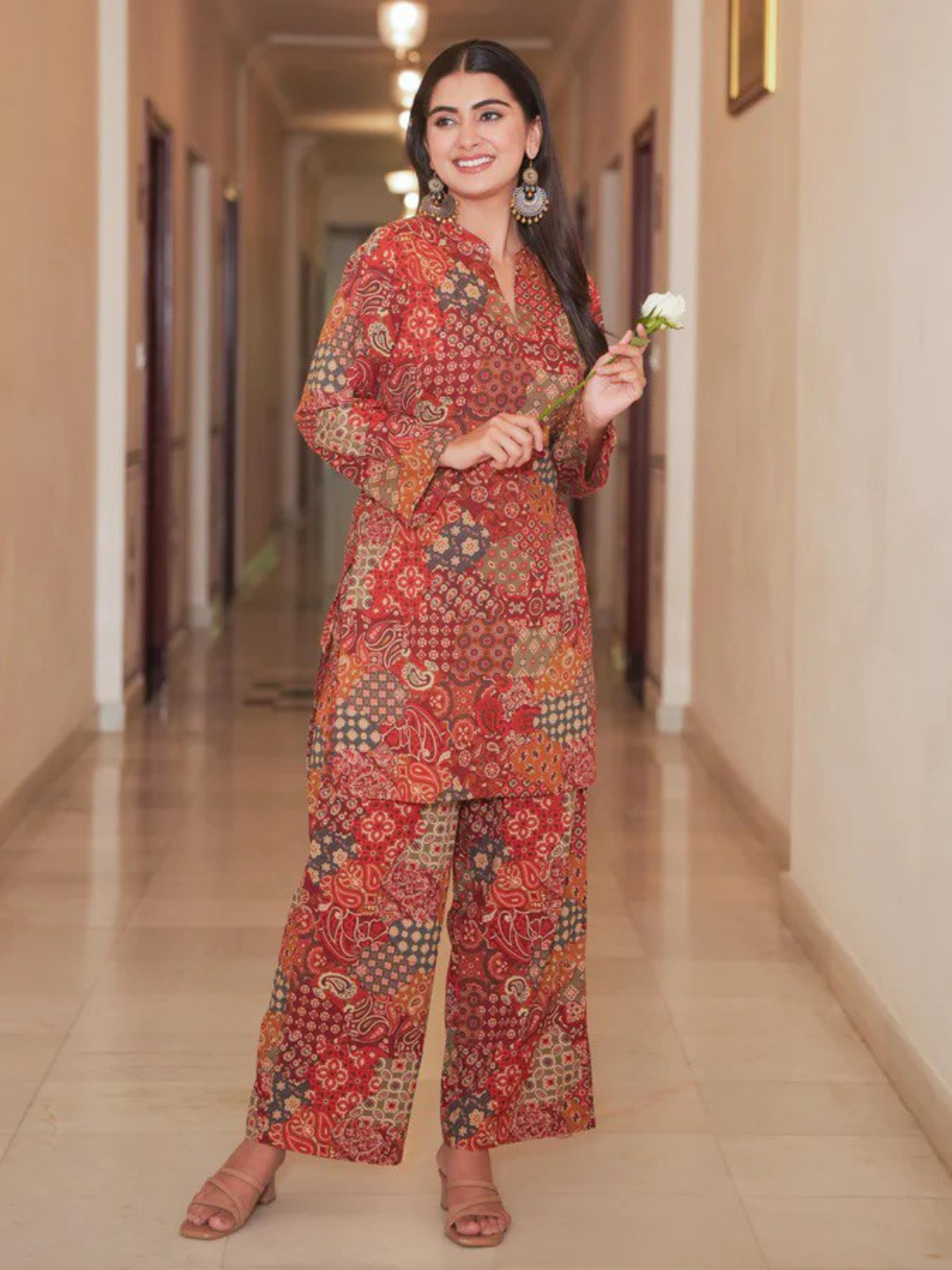 Multicolor Patchwork Cotton Kurta