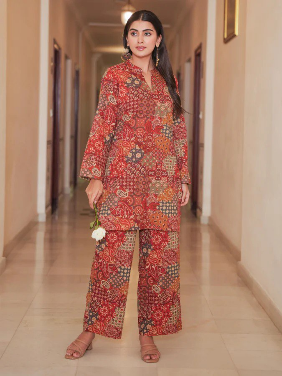 Multicolor Patchwork Cotton Kurta - Image 4