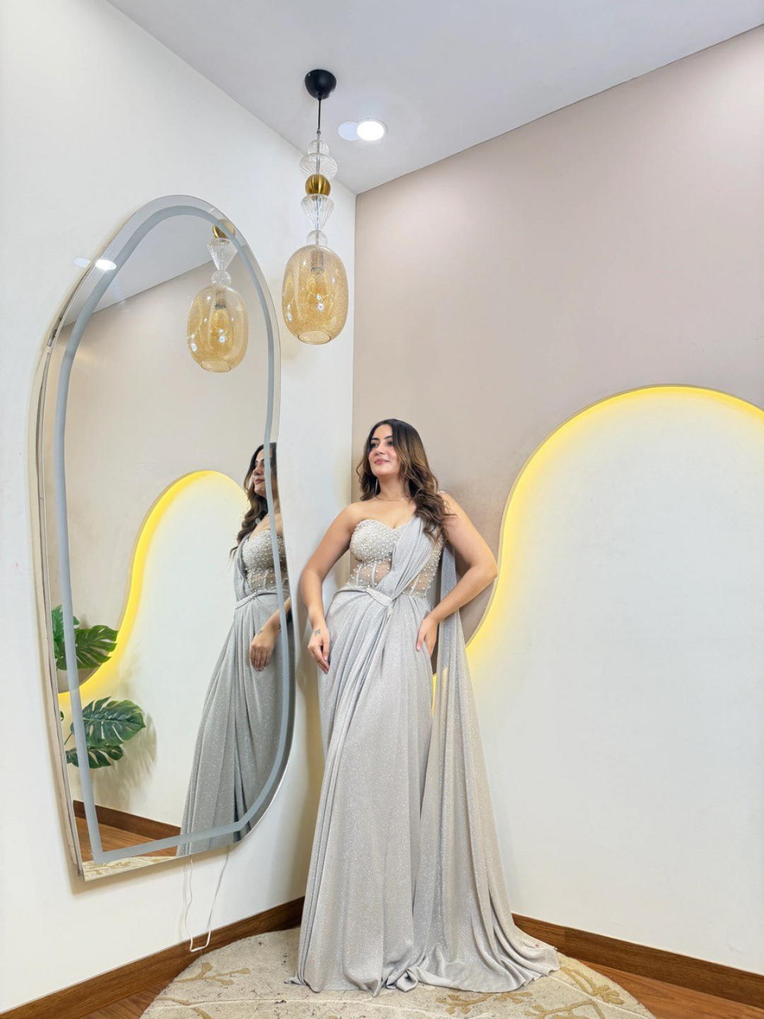 Silver Luxe Drape Gown Saree