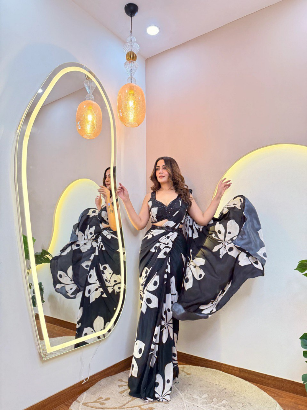 Midnight Bloom Ready-to-Wear Saree