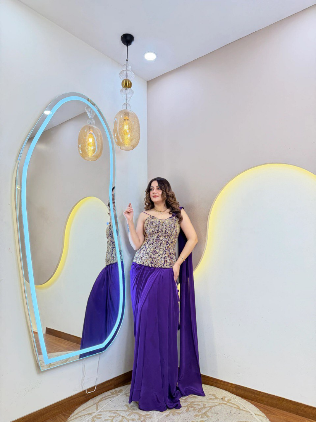 Royal Amethyst Corset Drape Saree - Image 3