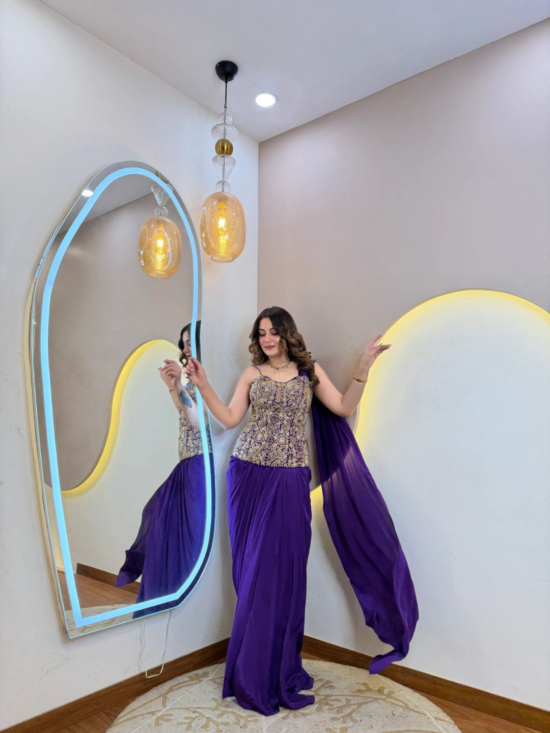 Royal Amethyst Corset Drape Saree