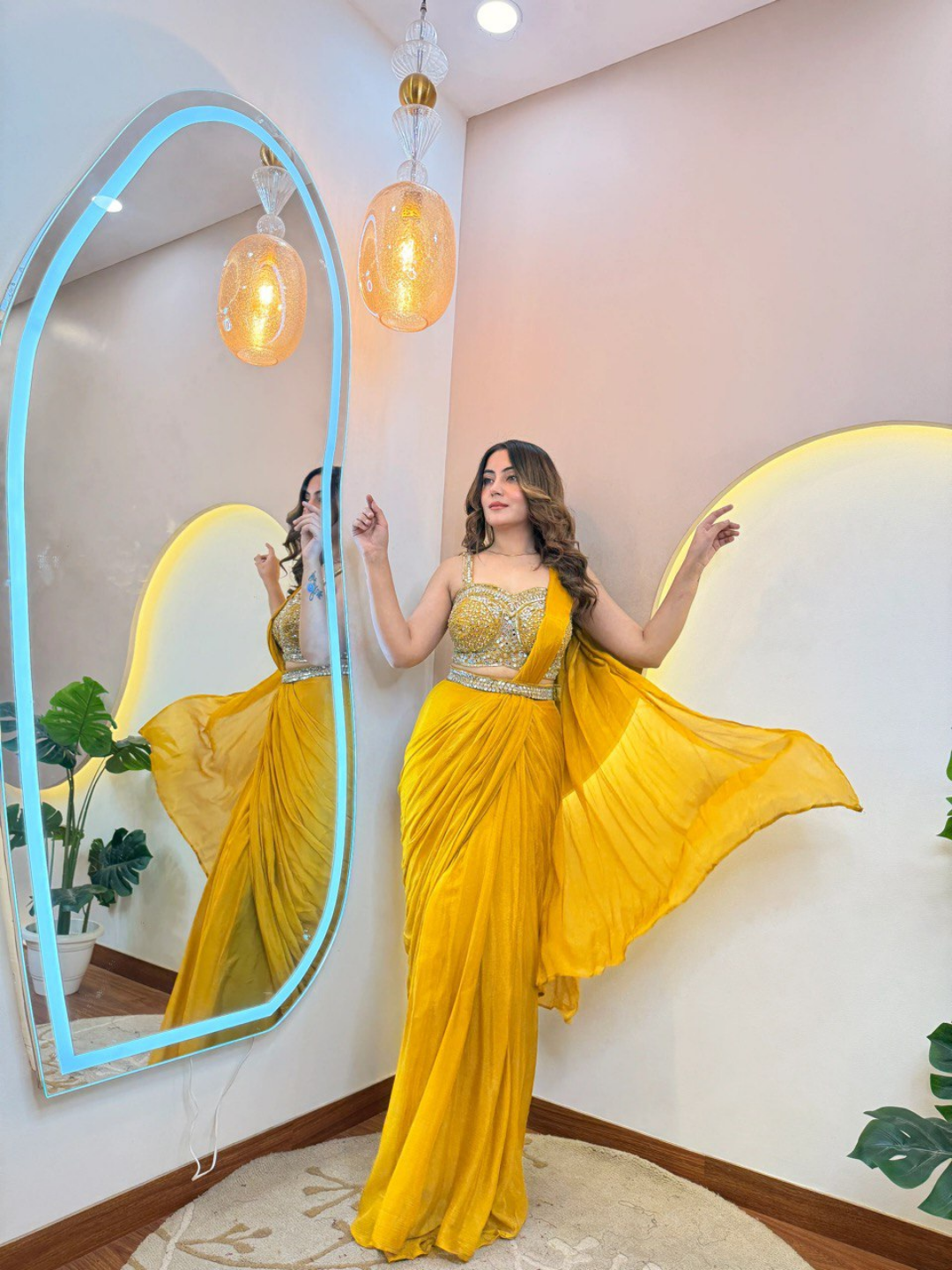 Bani Sunshine Pure Chinon Ready-to-Wear Saree