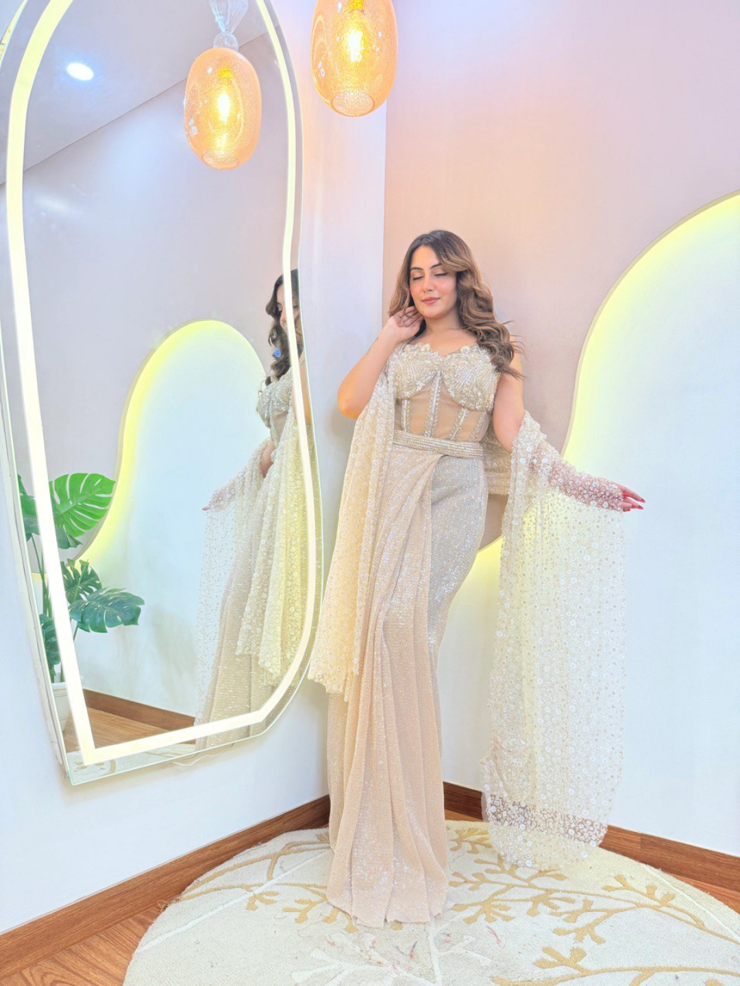 Ivory Fire Luxe Drape Saree