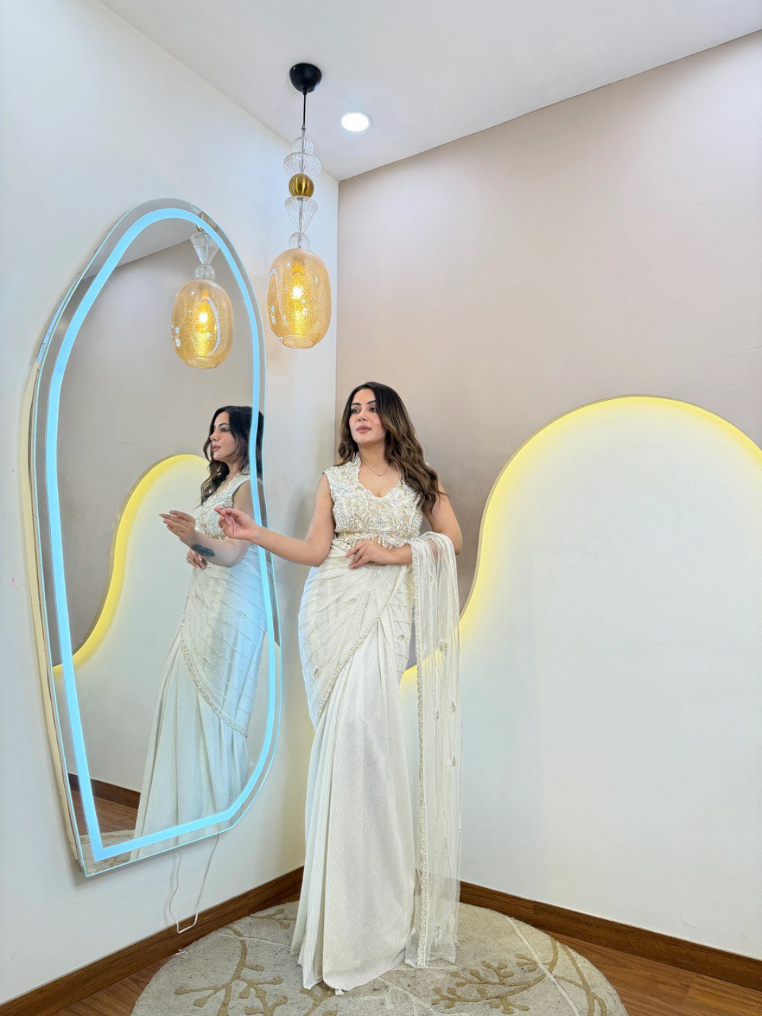 Ivory Elegance Imported Drape Saree - Image 3