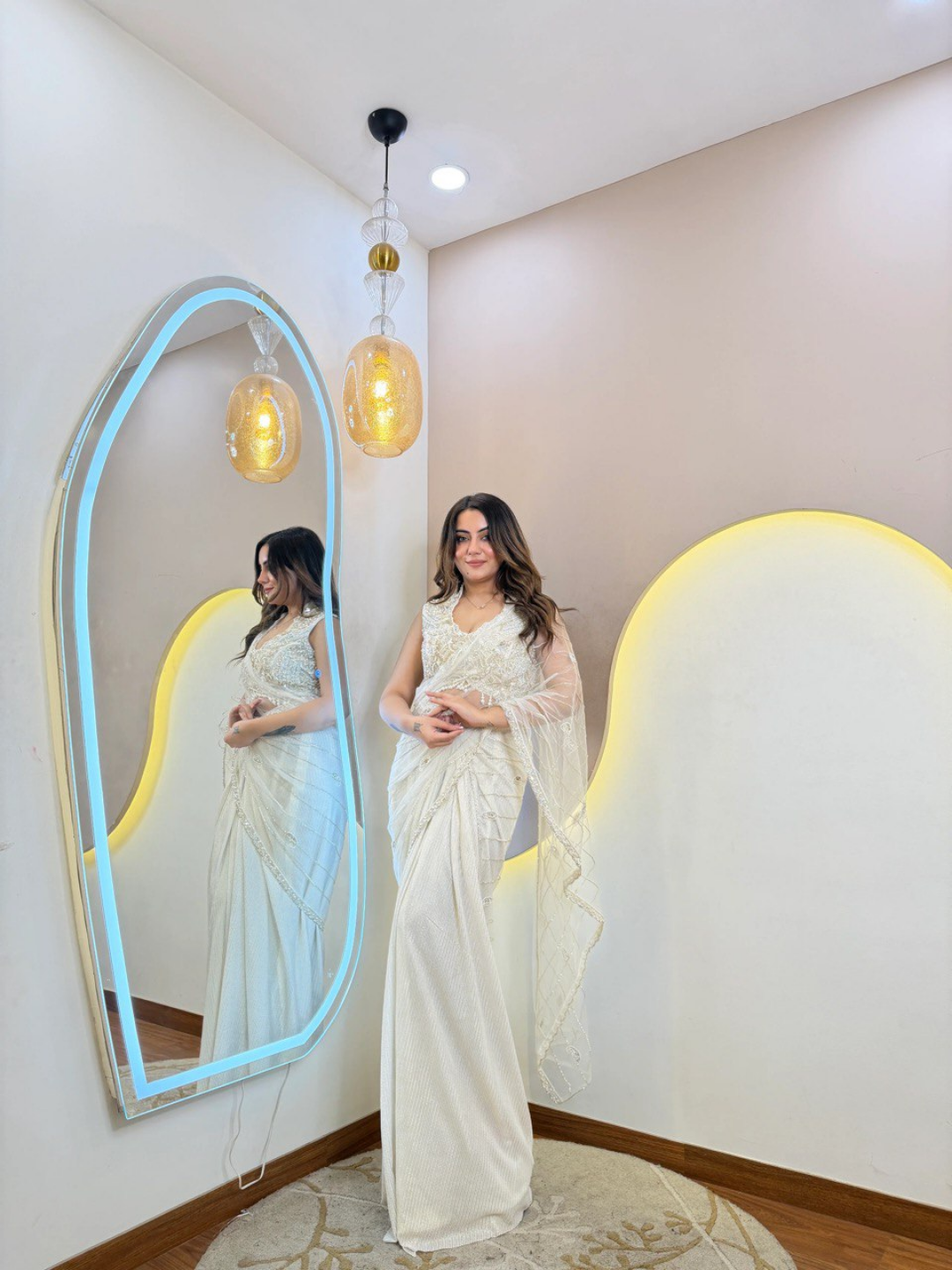 Ivory Elegance Imported Drape Saree