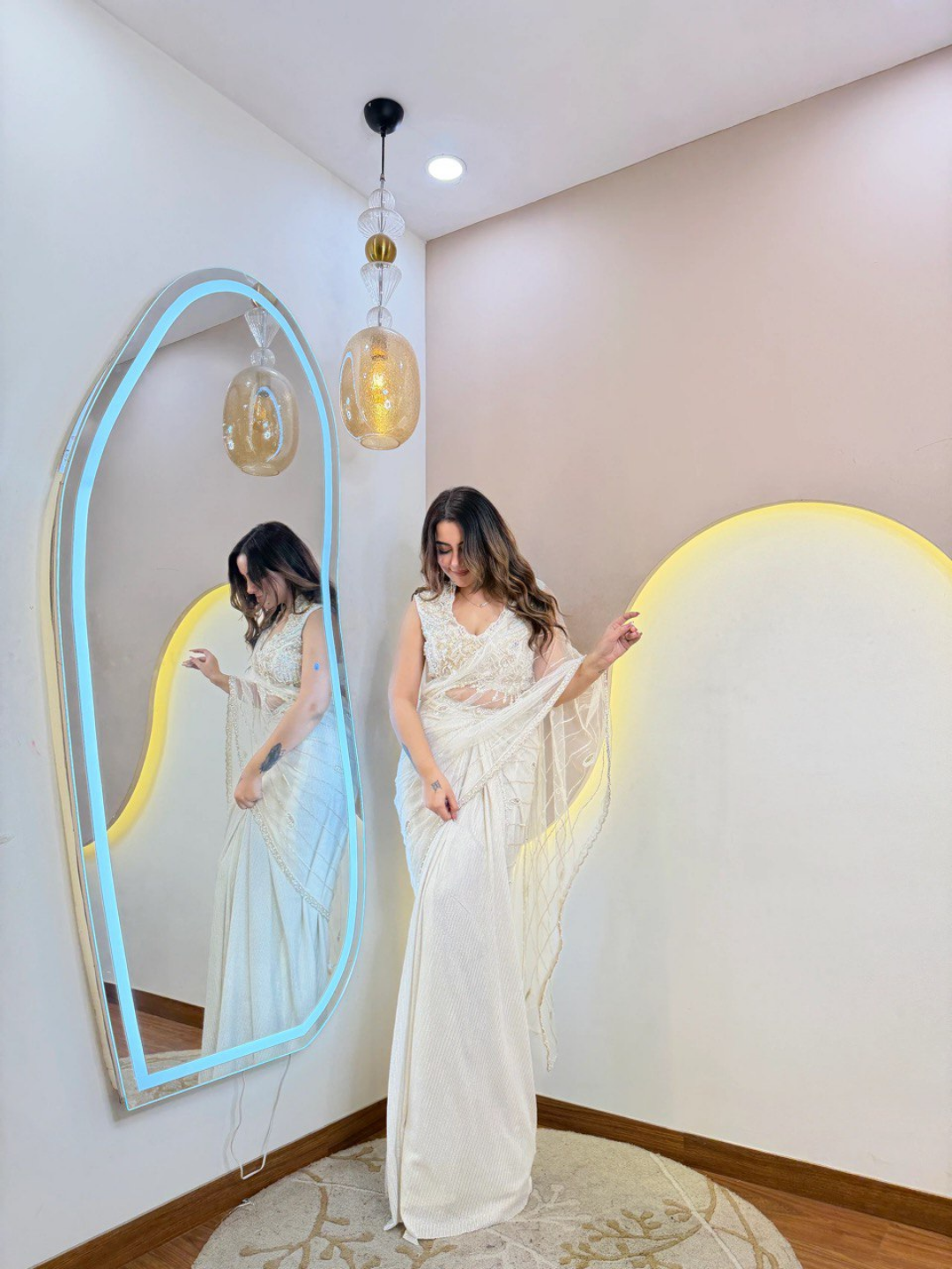 Ivory Elegance Imported Drape Saree - Image 2