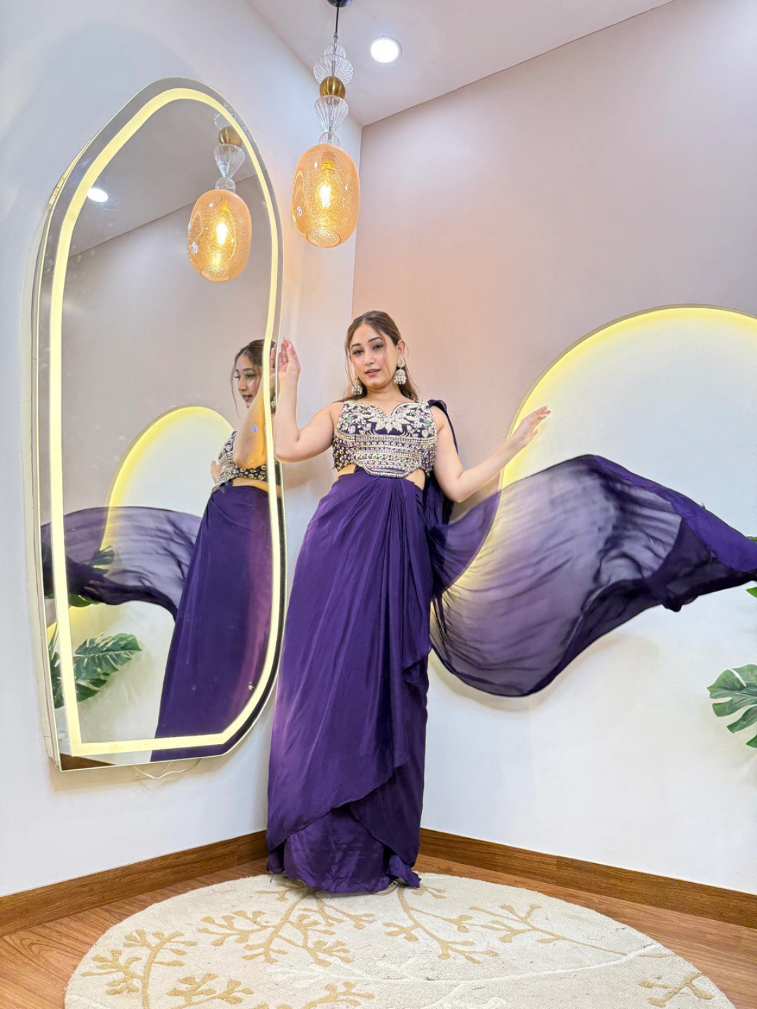 Royal Purple Glam Drape Saree