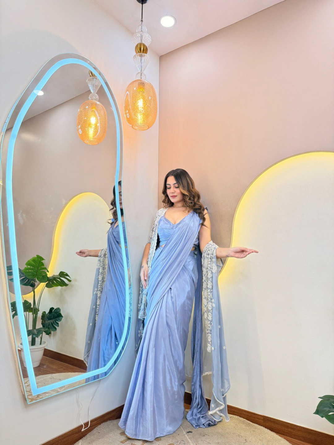 Powder Blue Grace Drape Saree